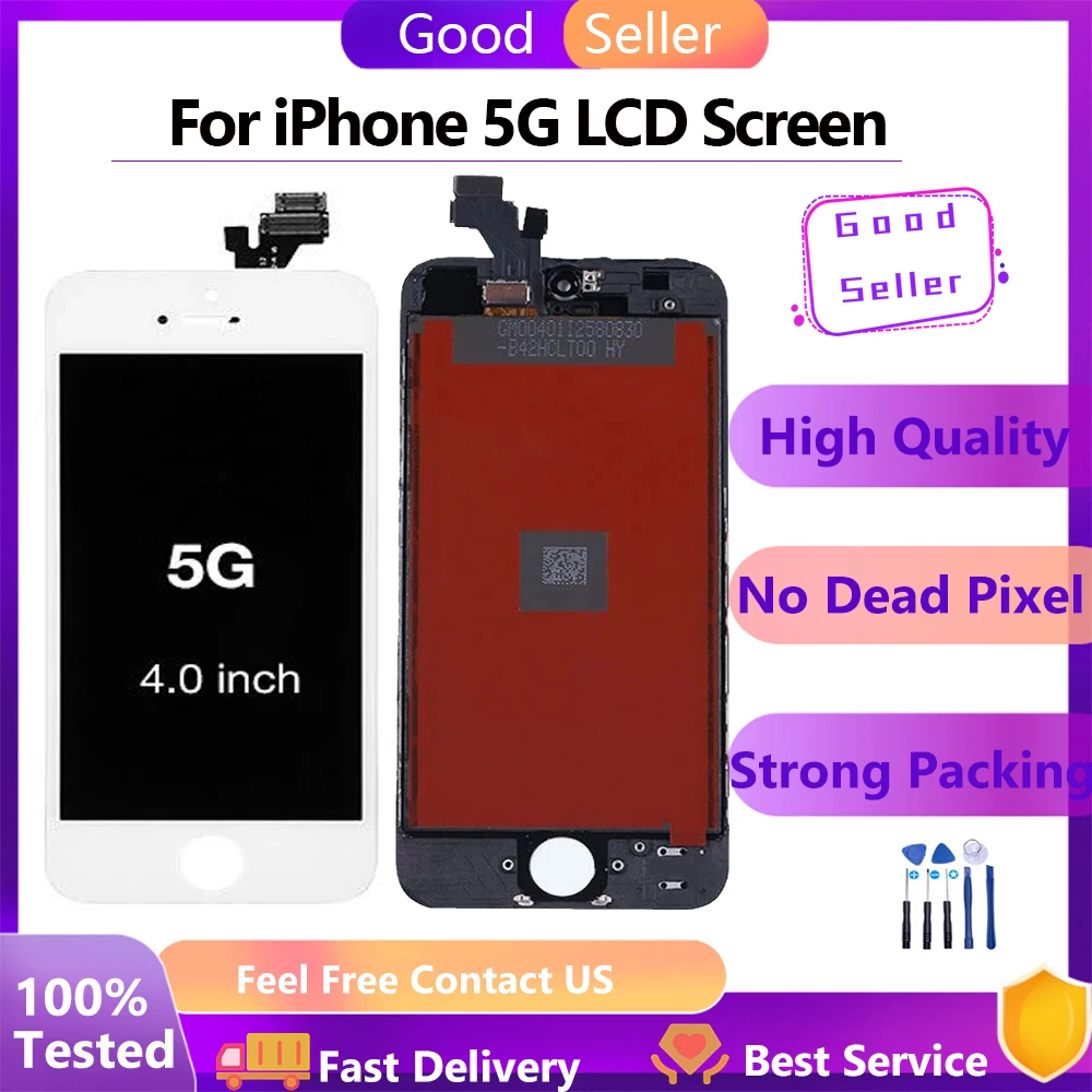 Высококачественный ЖК-дисплей для Iphone 5G, сенсорный экран для iphone 5 A1428 A1429 A1442, сменный ЖК-экран с дигитайзером в сборе
