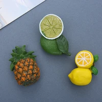 artificial fruits magnetic stickers for photo wall fridge magnets kawaii 3d lemon orange magnetic decor for kitchen home decor