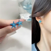 starfish earrings drop earring for women blue cowrie shell earrings fashion geometric dangle earring wedding statement jewelry