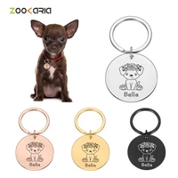 personalized dog id tag engraved metal tag for small dogs id collar for pet customized name puppy id collars accessories