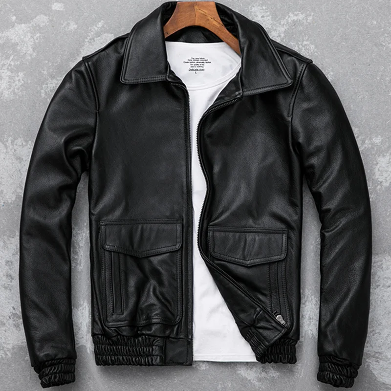 

High quality Jackets Autumn Men's Clothing Genuine Cow Leather Jacket Motorcycle Male Clothes 2023 Hommes Veste