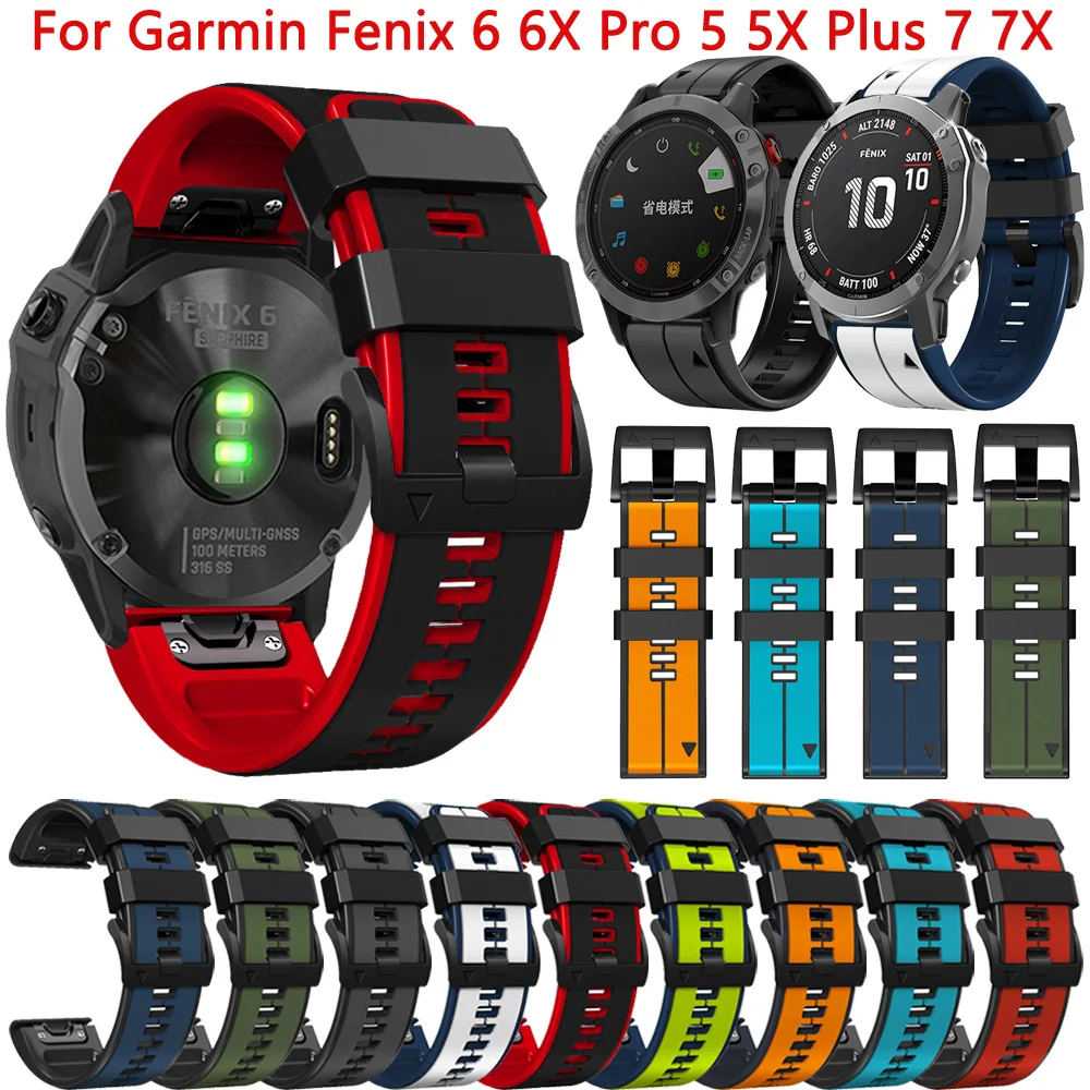 

Ремешок силиконовый для смарт-часов Garmin Fenix 6 6X Pro 5 5X Plus 7 7X 3 3HR 945