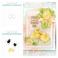2022 spring easter feathered friends cutting dies clear silicone stamps diy craft paper scrapbooking decoration embossing molds
