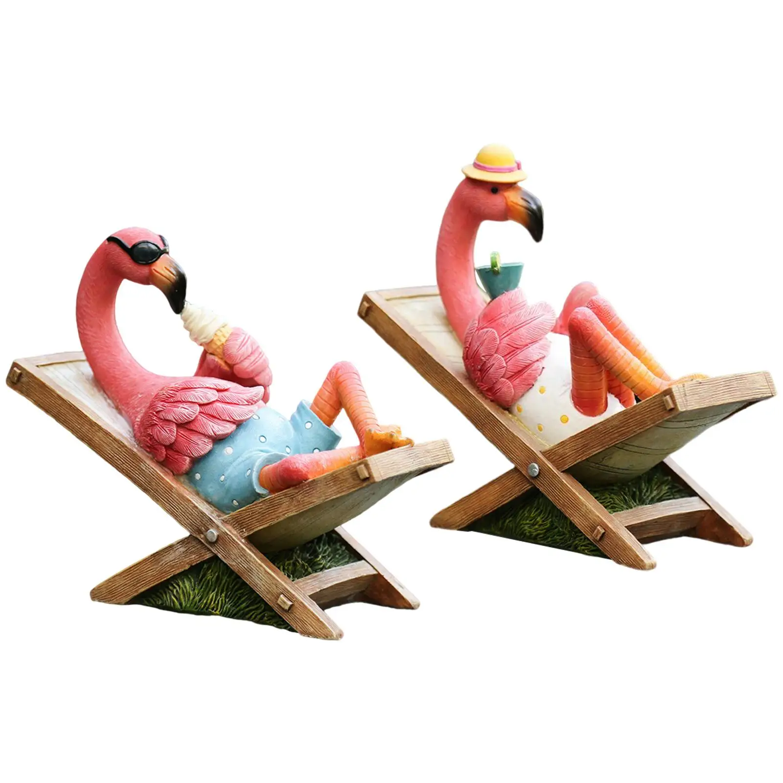 

Симпатичная садовая Статуэтка фламинго, наружные статуэтки, полимерные скульптуры, животное, современное искусство