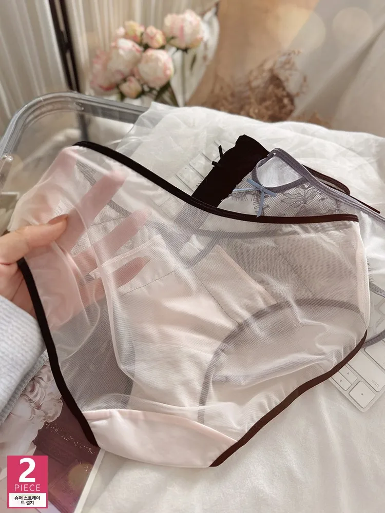 Легкие роскошные Хепберн ~ французские атласные трусы контрастного цвета с