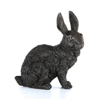 rabbit statue real bronze chinese zodiac animal hare feng shui sculpture figurine art home office decor ornament