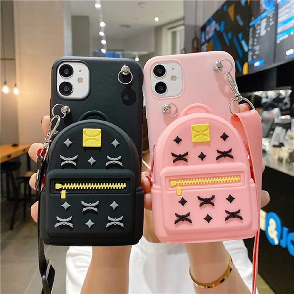 

Милый 3D кошелек DIY чехол для Apple iPhone 11 12 13 Pro Max XR XS X 6 6S 7 8 Plus SE 2020 мягкие сумки чехол