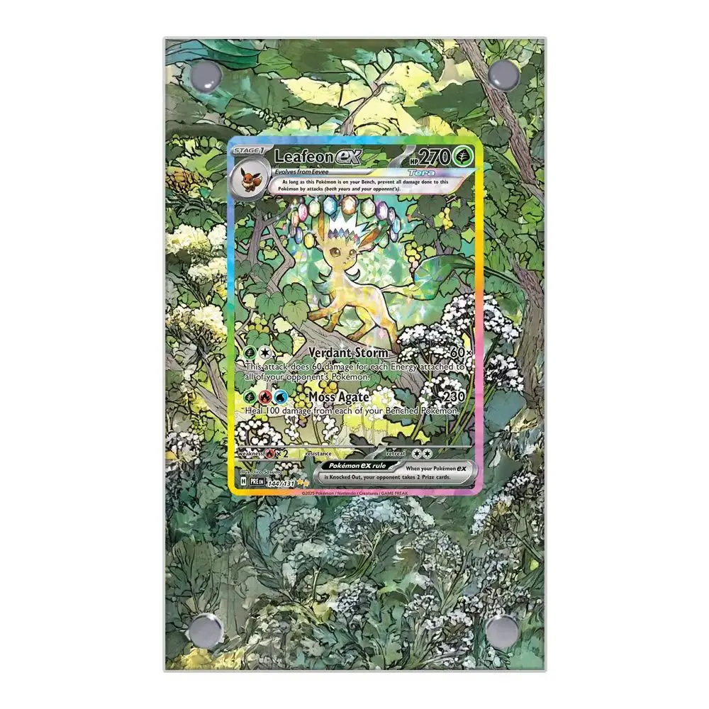 Фото Карты с покемонами, дисплей PTCG Leafeon ex, коллекция аниме, игровая коллекция, расширяющиеся художественные подарки, акриловый защитный чехол, брелок, игрушки №2