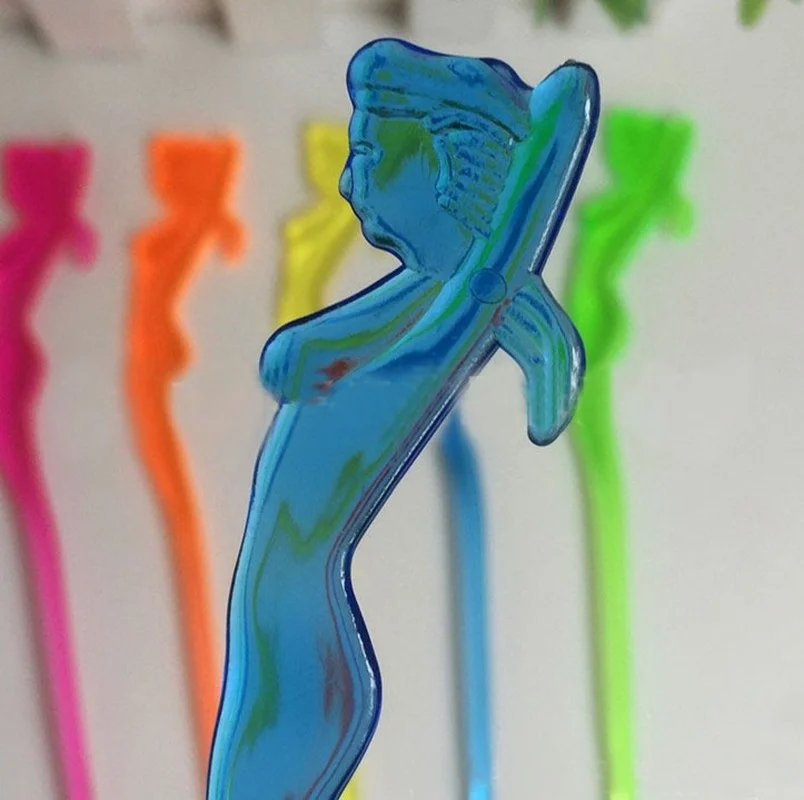 20Pcs Lady-shaped Cocktail Swizzle Sticks Drink Stirrer Wine Coffee Tea Muddler Puddler Bar Tool Wedding Birthday Party Decor - купить по
