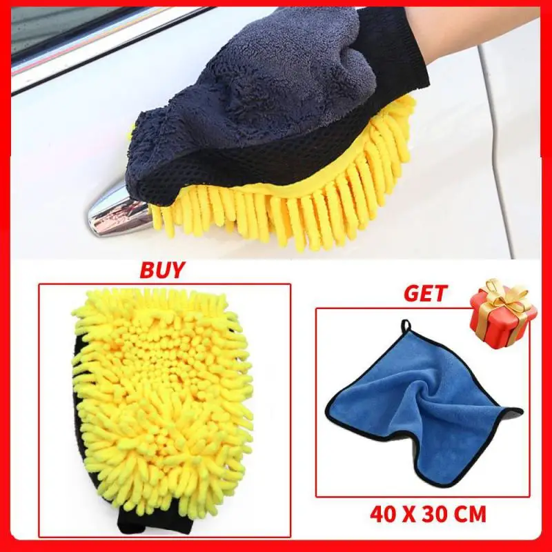 

Car Washing Gloves Double-sided Coral Fleece Absorbent Water Thickening Plush Automotive Cleaning Mitten Clean Care Accessories