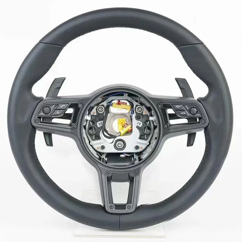 Кожаное рулевое колесо из углеродного волокна подходит для Porsche Mancan Panamera Cayenne 911 718