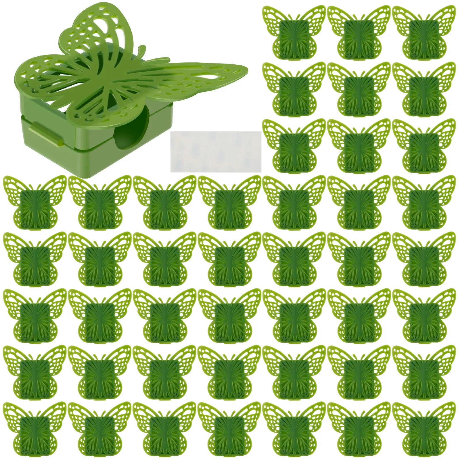 

New 50Pcs Plant Climbing Clips Self-Adhesive Plant Climbing Wall Fixture Clips Butterfly Shaped Plant Support Clips Reusable