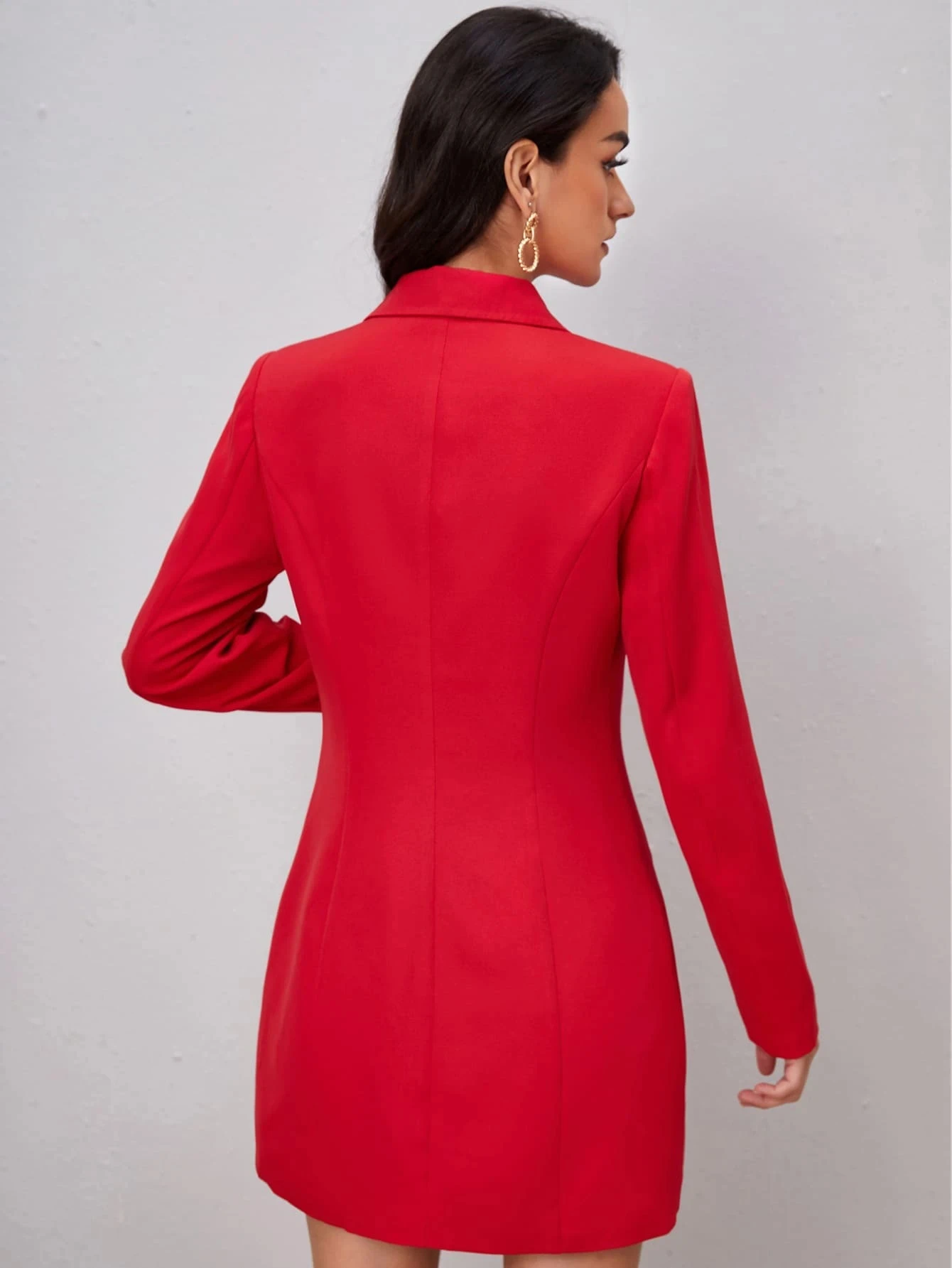 Double Breasted Blazer Dress Prom Party Lapel For Elegant Women