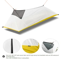 260g ultralight outdoor camping tents 1 personsingle 4 seasons backpacking mesh tent body nylon inner tent vents mosquito net