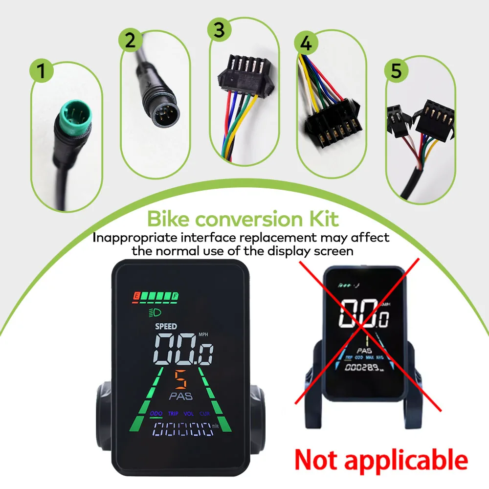 Фото L5【UART2】EBike Дисплей Экран Метр Fatbike Компьютер Панель управления скоростью Спидометр для аксессуаров для велосипеда №3