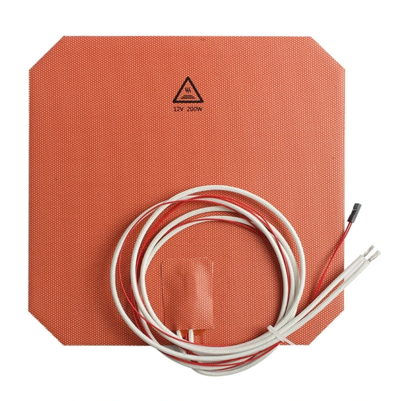 Силиконовый нагреватель 220x220 мм 12 В 200 Вт сборочная пластина с подогревом клейкая