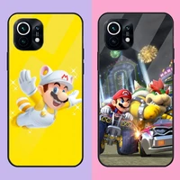 game super mario phone case for redmi k20 k30 k40 k50 proplus 9 9a 9t note10 11 t s pro poco f2 x3 nfc tempered glass cover