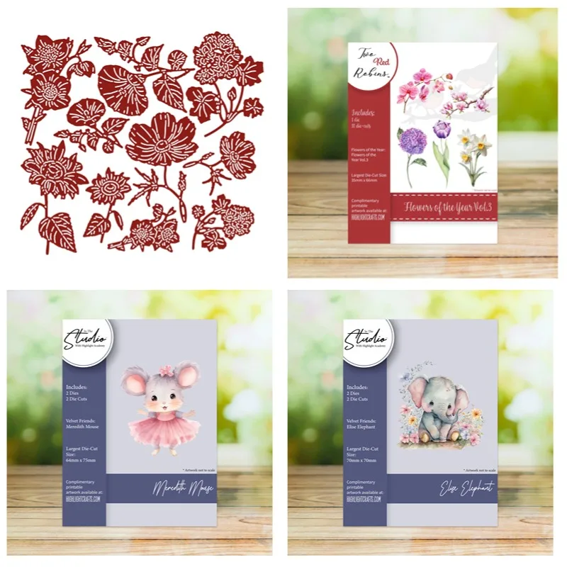 Мередит Мышь Цветы года Слон Друзья Ремесла Металлические штампы Силиконовые