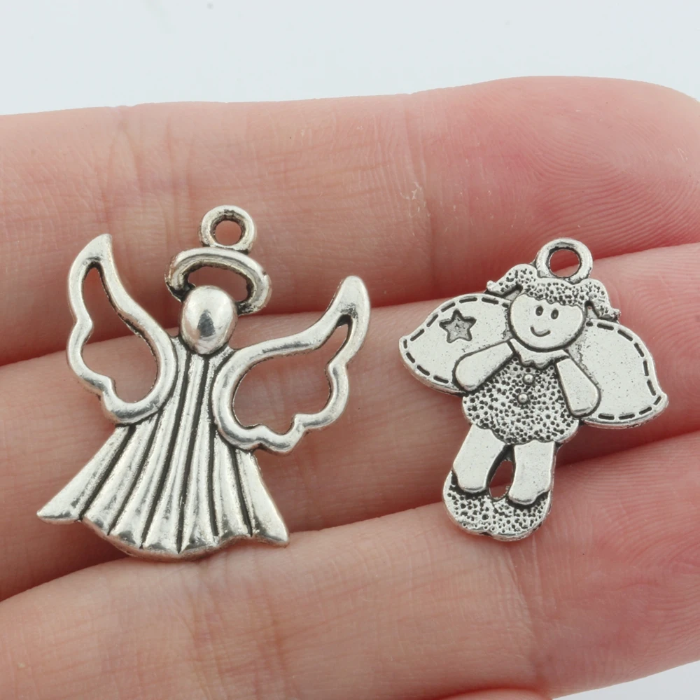 

100Pcs Angel Charms Pendants For DIY Jewelry Making Necklace