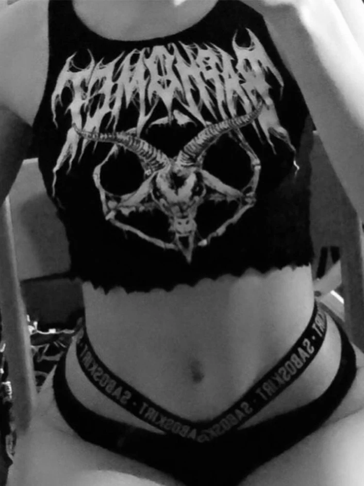 Женский Готический жилет AltGoth Dark уличная одежда в стиле Харадзюку короткий топ с