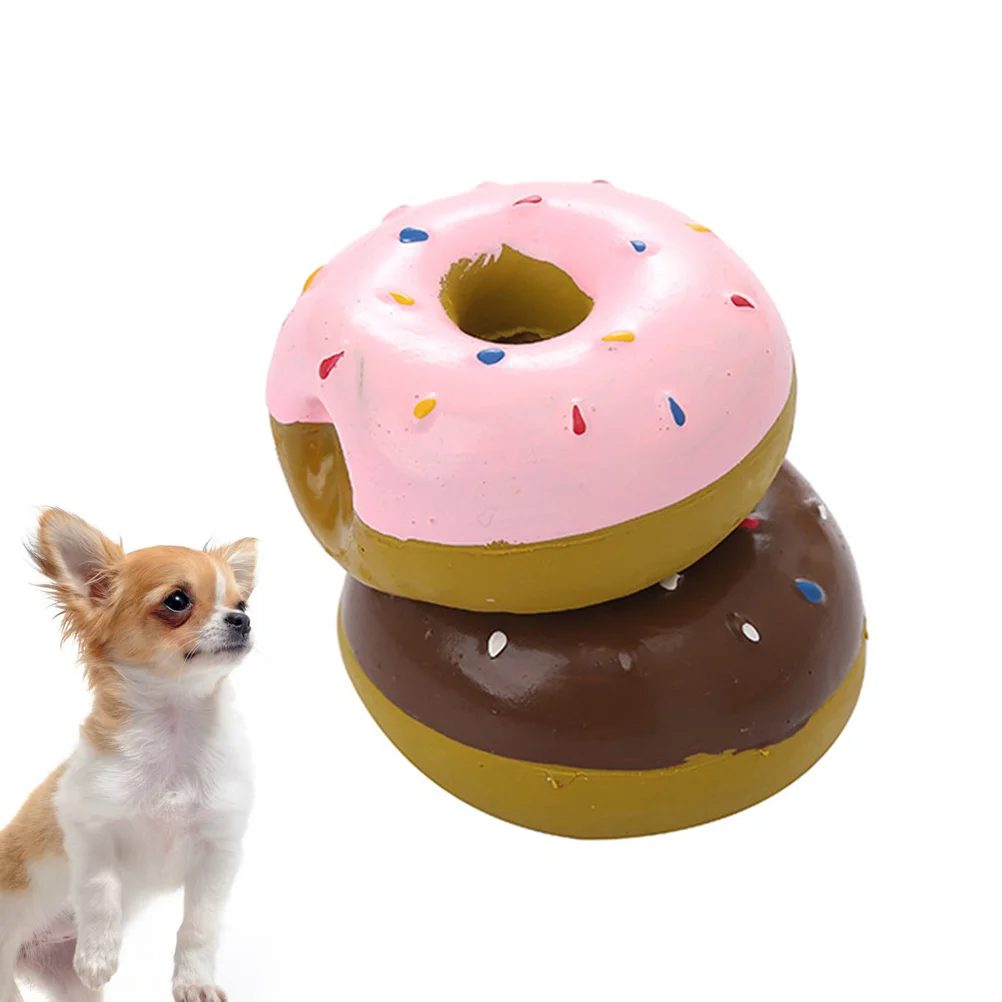 

Sound Chewing Latex Donut Chewer Bite for Puppy Supplies 2pcs ( )