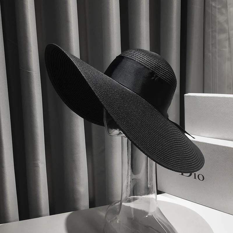 

2022New Summer Ventilation Girl Ladies Outdoor Sunscreen Casual Fashion Solid Color Vintage Woven Big Brim Beach Fisherman Hat