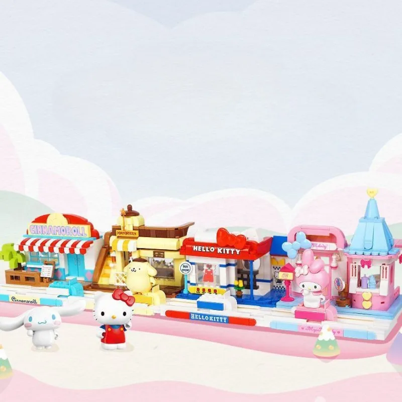 

Sanrio My Melody Assembled Building Blocks Pompompurin Cinnamoroll Hello Kitty Kuromi Pachacco Kids Educational Toys Girl Gift