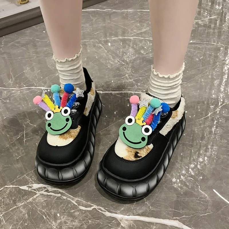 5 см Kawaii толстая подошва губка торт женская обувь для скейтбординга модная