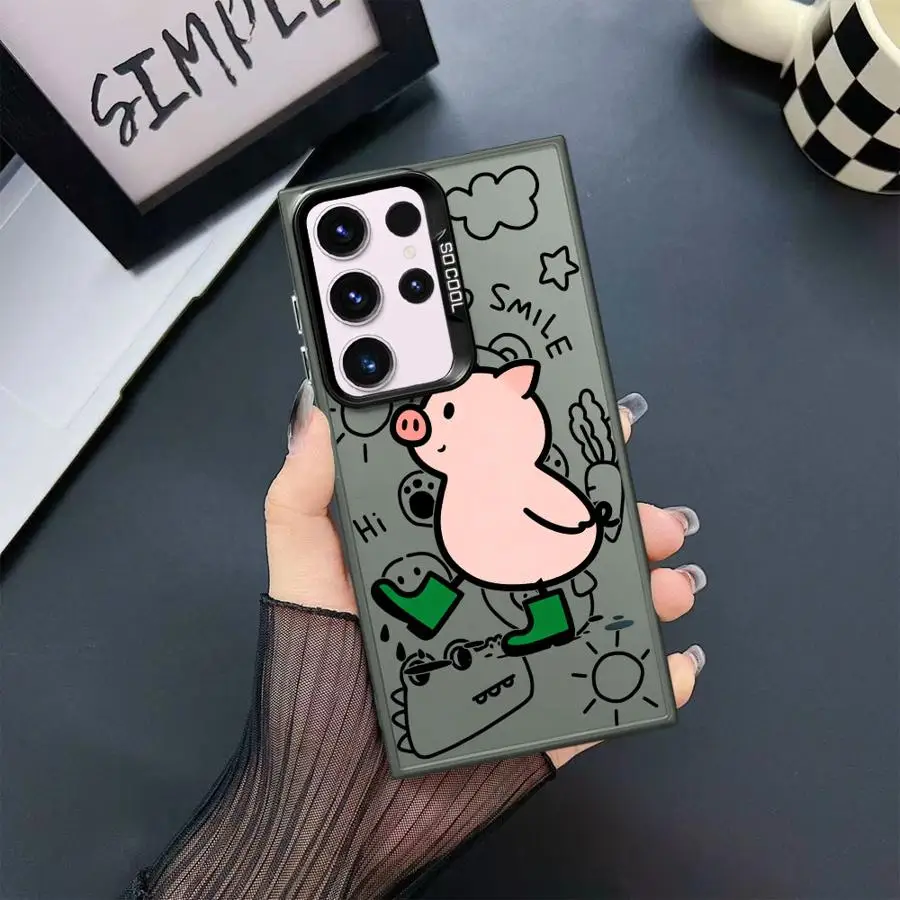 Чехол для телефона с милым мультяшным рисунком свинки для Samsung Galaxy S26 Note 20 Ultra S24 FE S23 Ultra S23 S20 Plus S22 S25 Edge S21 (art.: 3920da950ff5a) - 3920da950ff5a
