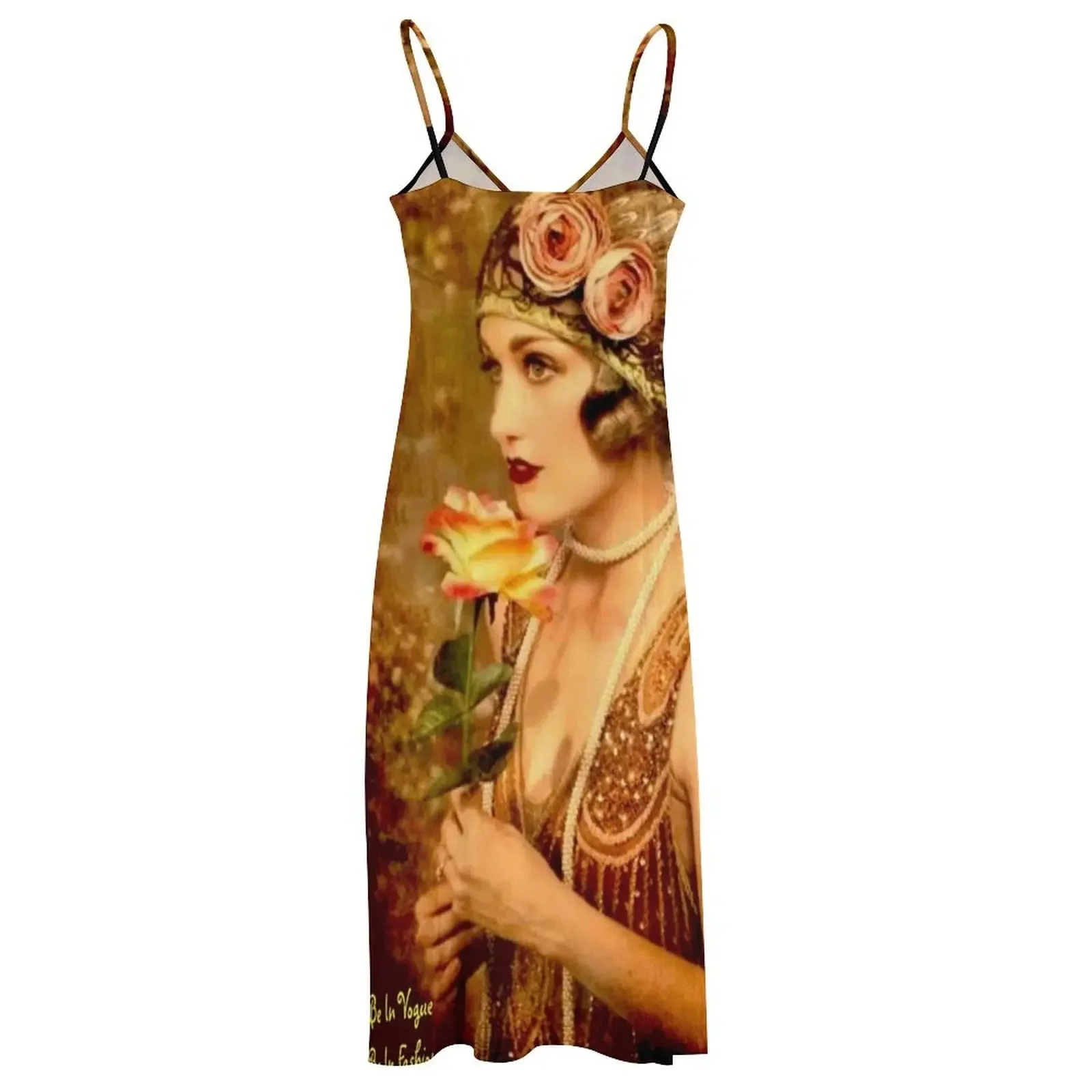 FLAPPER WORLD: Винтажное платье без рукавов с рекламным принтом в стиле 1921 года