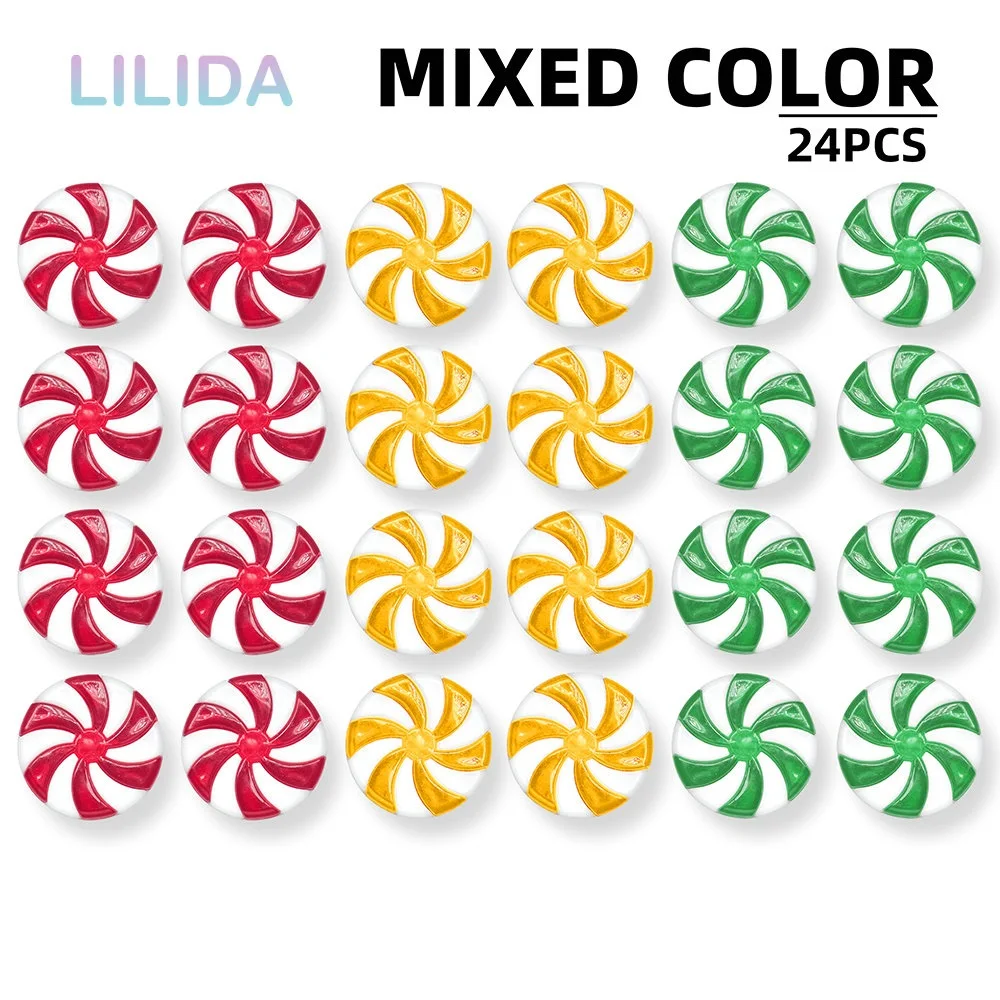 

24PCS Christmas Tree Candy Cane Decor Ornaments Artificial Simulation Candy Pendant Christmas Decorations For Home New Year Gift