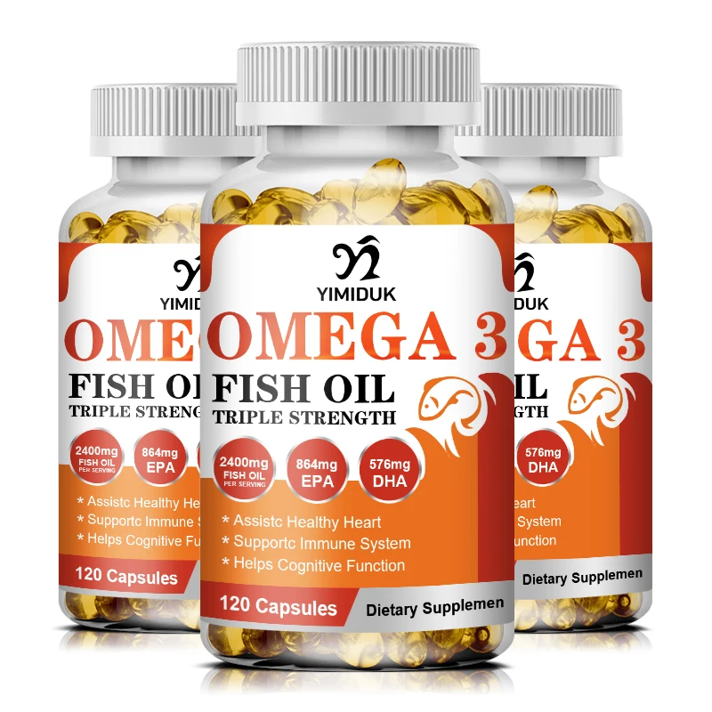 

Fish Oil 2400mg Soft-Gels Omega 3 Supplement With Epa & Dha For Brain Heart Joints Skin And Immune Support