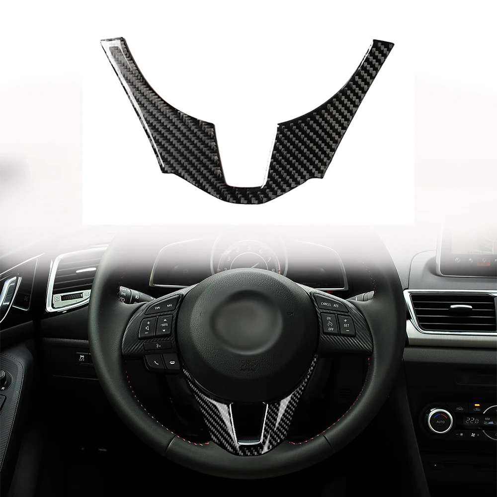 

Накладка на руль автомобиля из углеродного волокна ABS для Mazda 3 Axela BM BN 2014 2015 2016, внутренняя молдинг, декоративная накладка