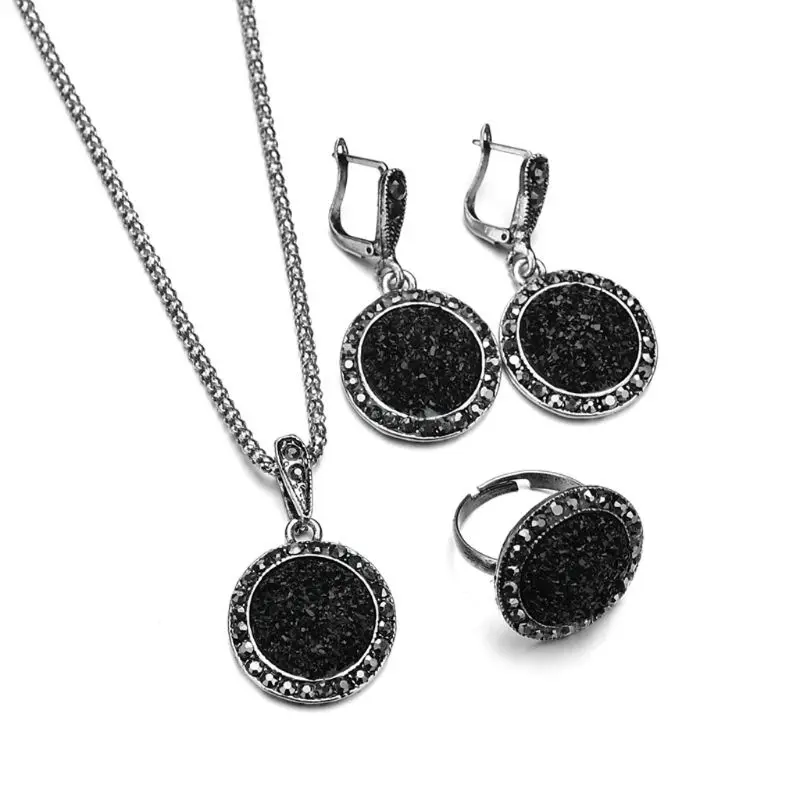

Round Shaped Necklace Simple Design for rhinestone Necklace Earrings Ring