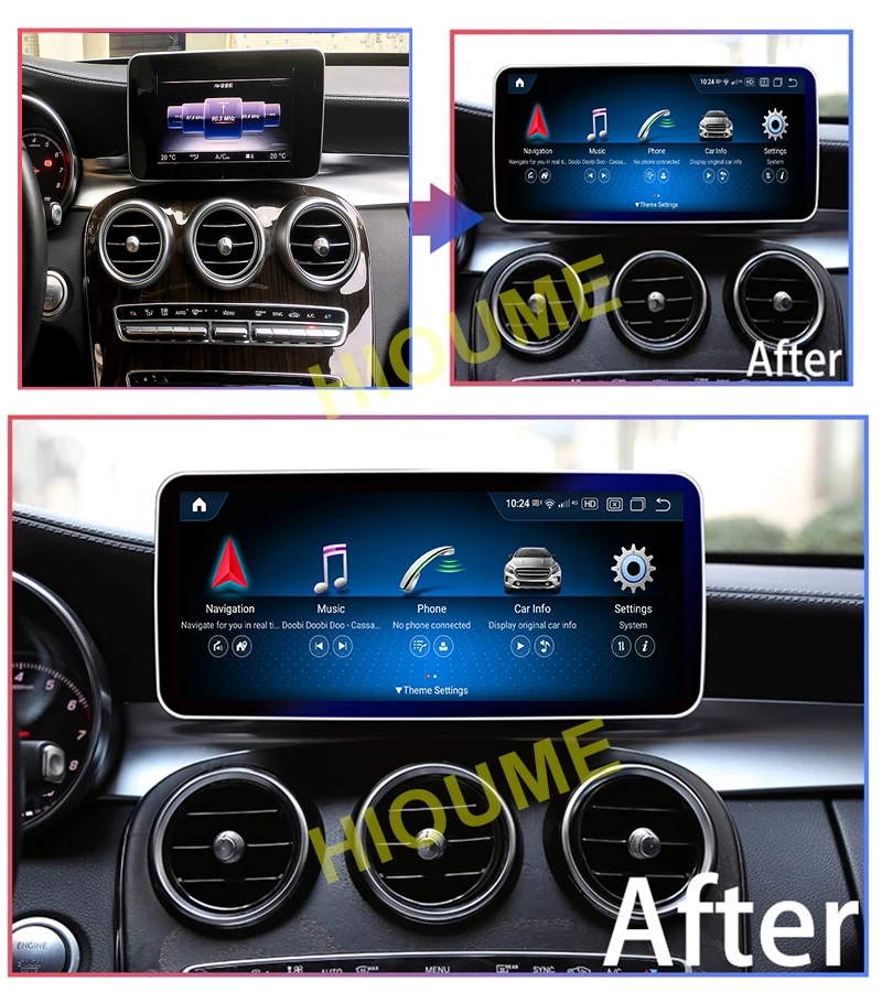 Автомобильный мультимедийный плеер Qualcomm 12 5 дюймов Android 11 GPS радио для Mercedes Benz C V