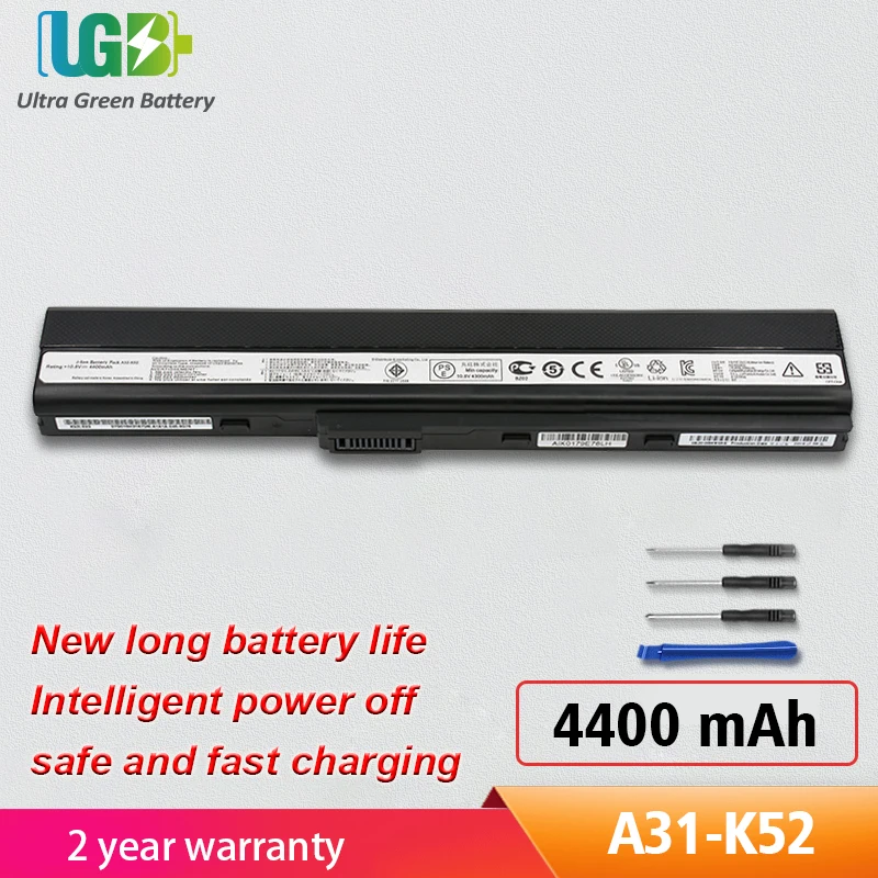 UGB Новый A31-K52 A32-K52 Аккумулятор для Asus k52 A52 A52J X52F X52JB X52JC X52JE X52JG X52JK X52JR X52Jt X52JV k52j X52SG |