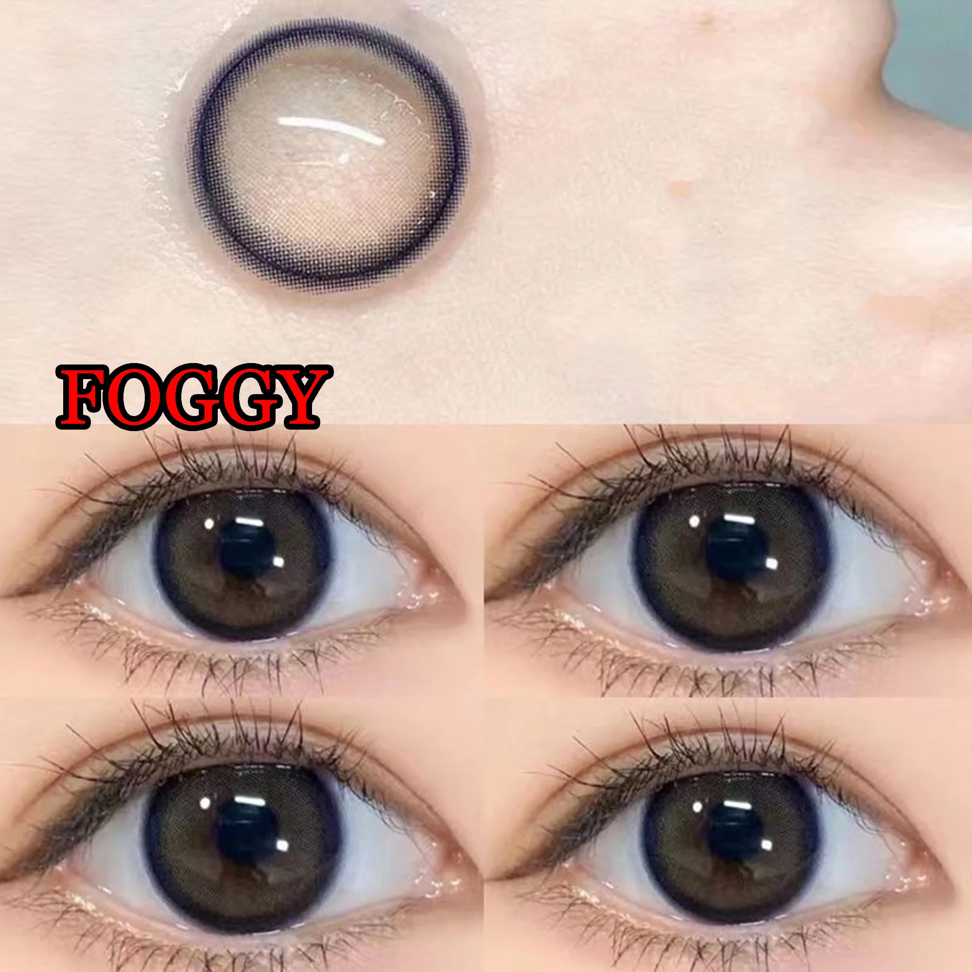 

14.20mm Beauty Eyewear Cosmetic Contacts Lenses Circle Soft Glasses with Myopia Prescription lentes de contacto Foggy