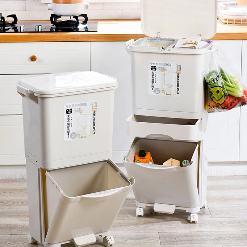 

Sorting Storage Kitchen Trash Can Dumpster Kitchen Wastebin Dustbin Differentiated Collection Bins Cubo Basura Waste Bins