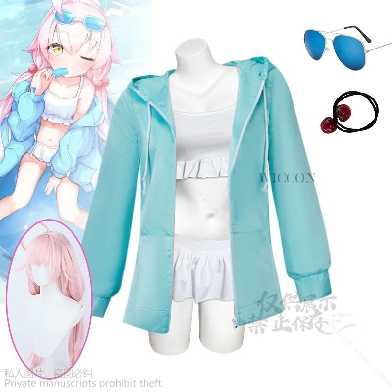Женский костюм для косплея Takanashi Hoshino из игры голубой архив парик девочек бикини с