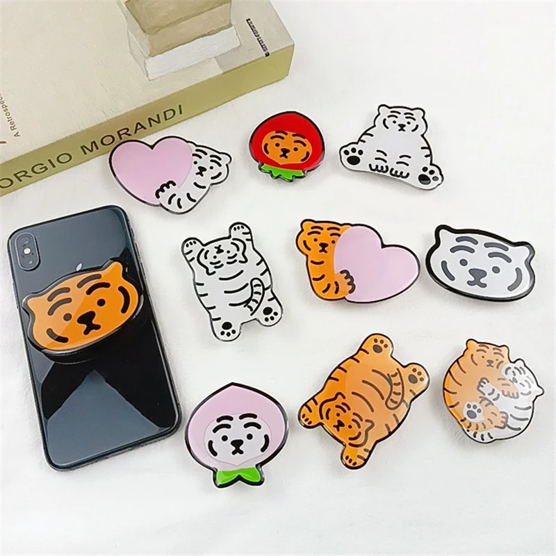 Держатель для телефона с мультяшным тигром держатель в Корейском стиле iPhone Samsung