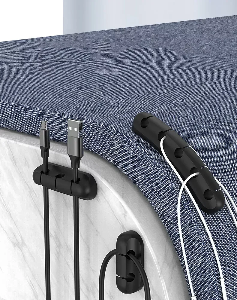 

USB A C Silicone Organizer Multi Usb Charger Cables Management Clips Car Mobile Charger Cables Wire Organizer