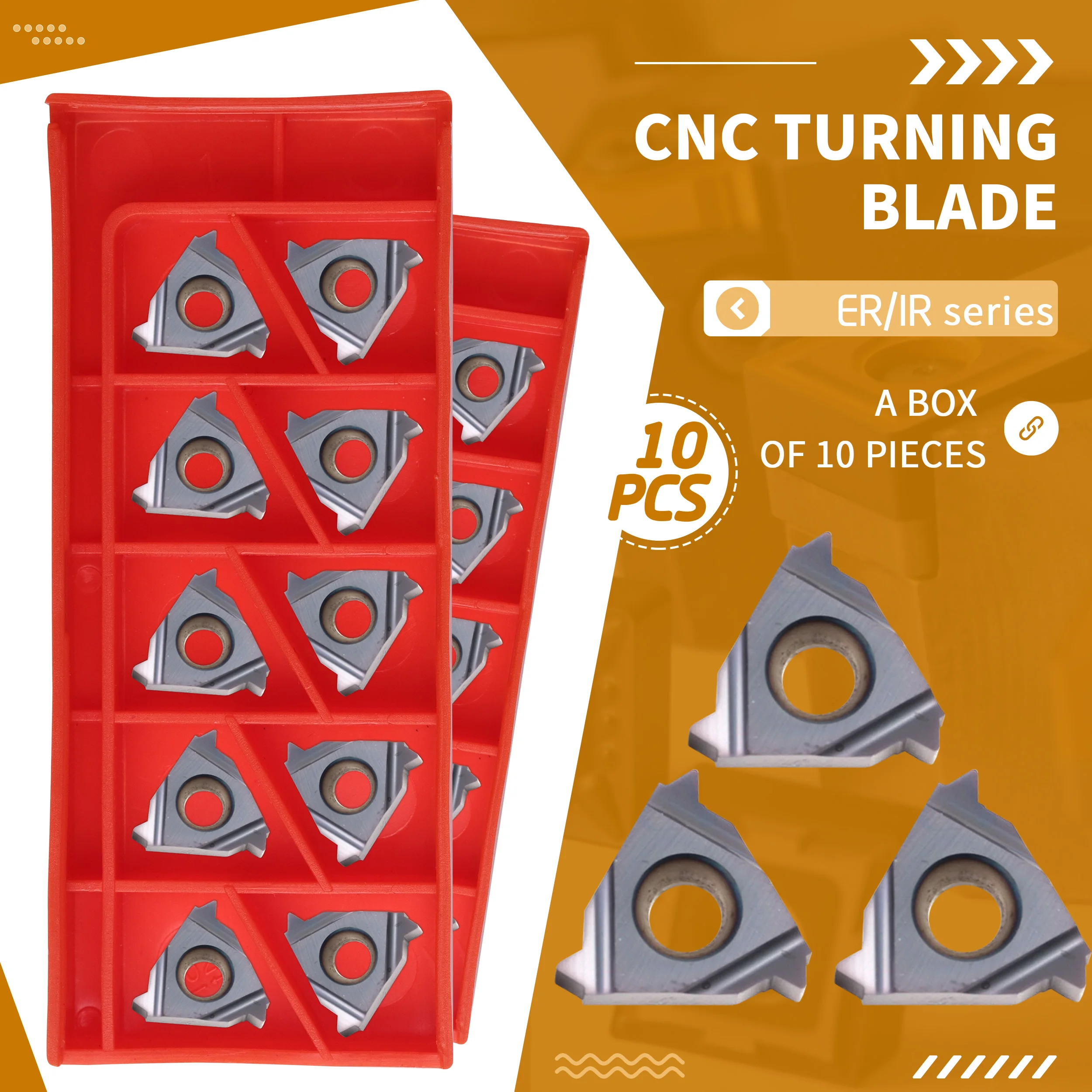 Токарный станок с ЧПУ, твердосплавная пластина, 10 шт, 16ER 10UN 11UN 11.5UN 12UN 14UN 16UN 18UN 20UN 24UN 28UN BMA