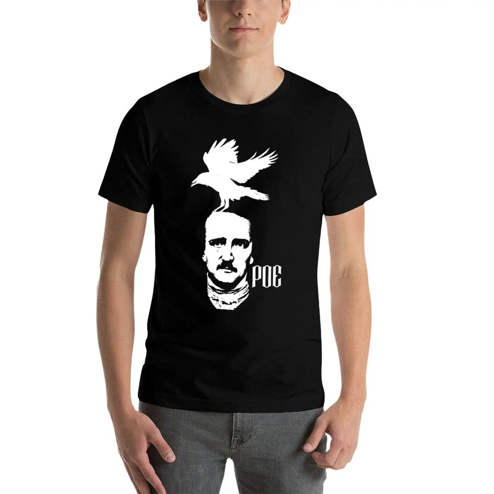Фото EDGAR ALAN POE - Футболка в готическом стиле с изображением персонажей хоррор-фильмов, мягкая легкая хлопковая футболка №4