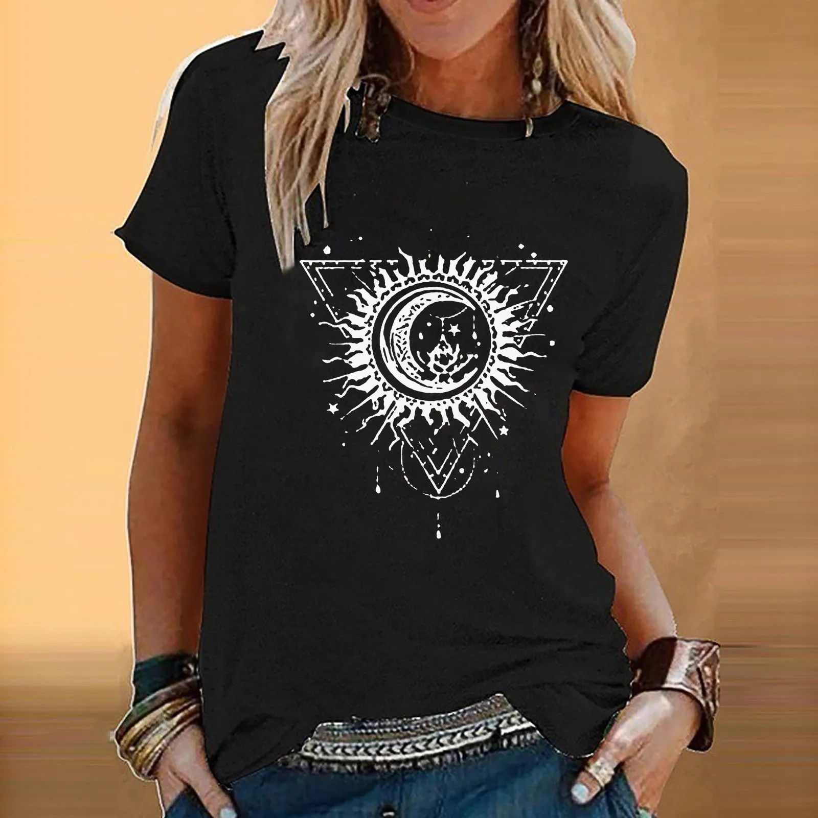 

Casual Raglan Tee Short Colorful O Tops Blouse Printed Women Sleeve neck Tie-dye Fashion Women's 2x Shirts for Women