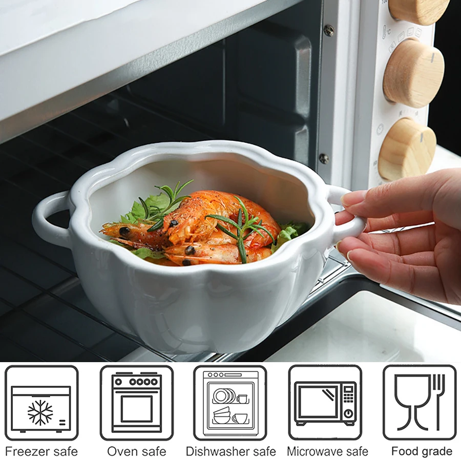 

Посуда для выпечки с праздничной чашей, искусственная Новинка, декоративная чаша для духовки, керамическая кухонная форма для выпечки, супа, салата, хлопьев, кастрюль, тыквы