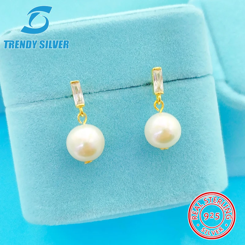 

925 Sterling Silver Natural Freshwater Pearl Earrings Temperament Advanced Retro Original Design Silver Needle Women's Earrings