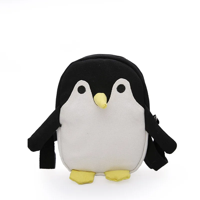 

Cartoon small bag female cute girl penguin canvas shoulder bag Girl catoon funny mobile phone bag women messenger bag