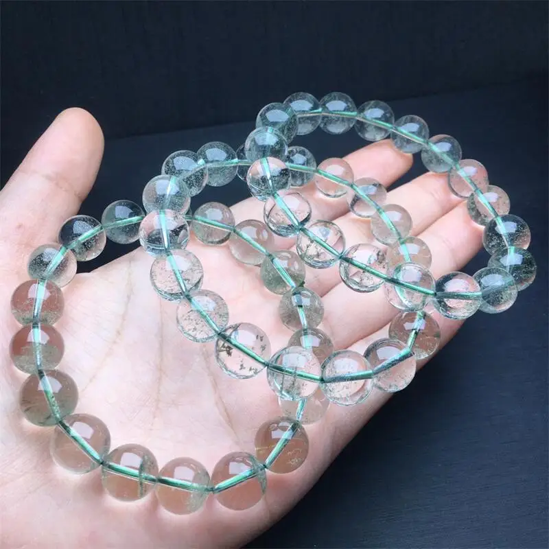 11 мм натуральный зеленый садовый кварцевый браслет подвески ручной работы