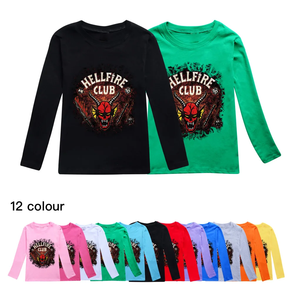 

New Stranger Things 4 Printing Spring Long sleeve Tops Kids Casual Pullover Teen Girls Boys Sweatshirt Children Fashion Clothes
