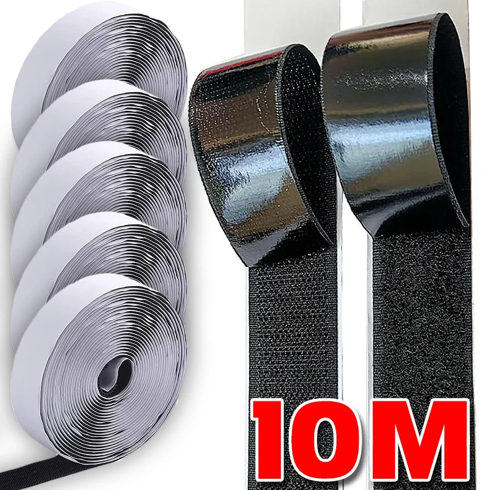 Лента-застежка на липучке Самоклеящаяся черная нейлоновая наклейка Сенсорные